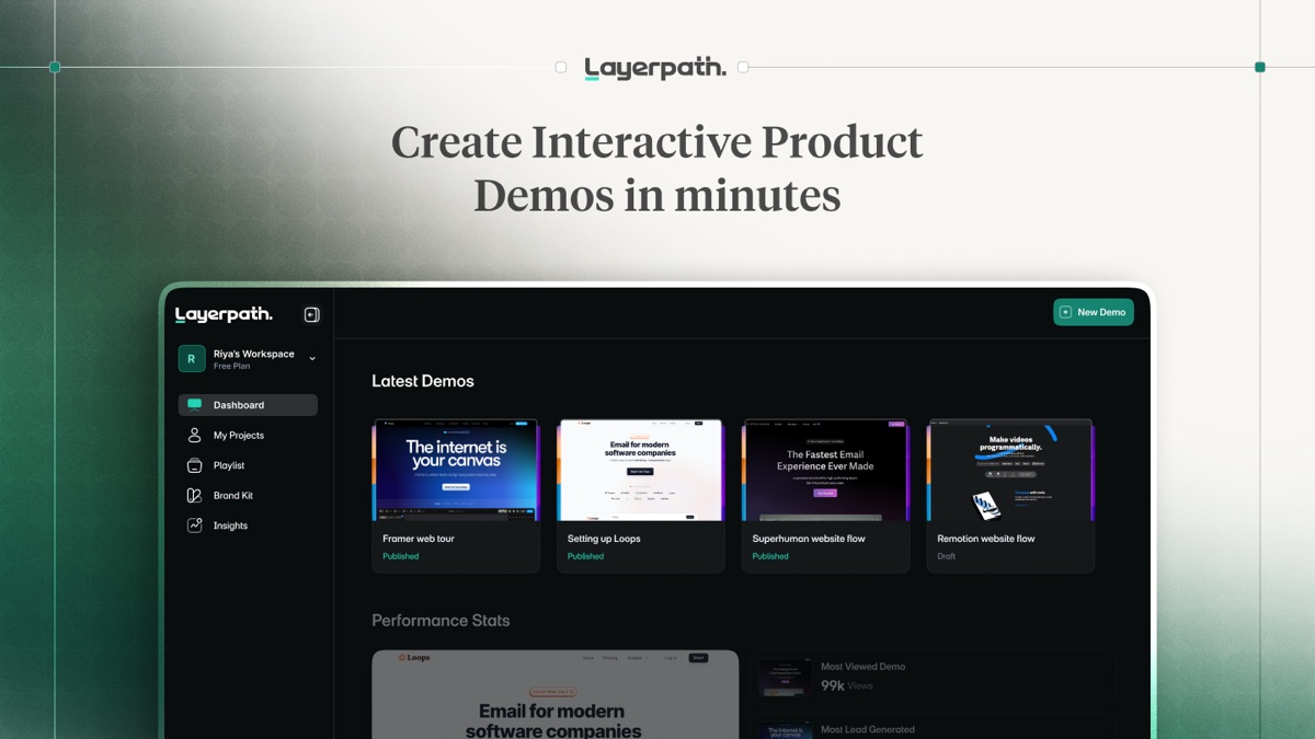 Layerpath product tour and training platform